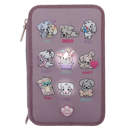 TOPModel LED Dogs Mood Barometer 3 Katlı İçi Dolu Kalem Çantası 412843