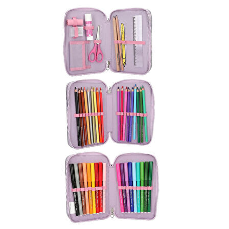 TOP Model Ylvi 3 Katlı İçi Dolu Kalem Çantası Unicorn 13417