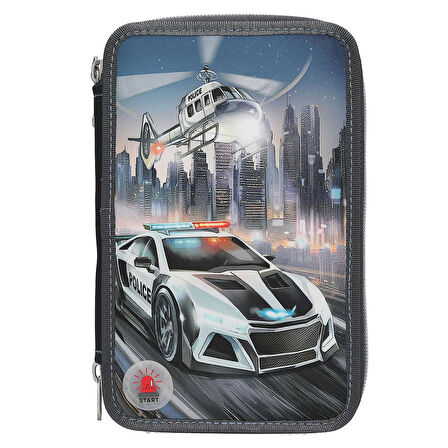 Dino World Monster Cars 3 Katlı İçi Dolu Kalem Çantası 13333