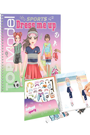 TOPModel Dress Me Up Sporty – Spor Temalı Giydirme ve Tasarım Defteri (Stickerlı Moda Kitabı)