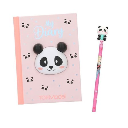 Top Model Panda Tasarımlı Günlük Seti Defter Ajanda Çok Renkli