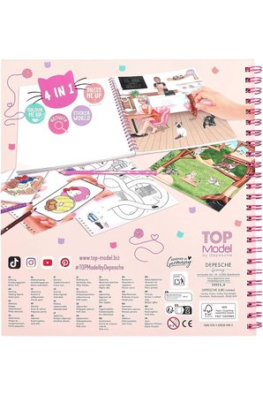Depesche TOPModel Create Your Kitty 4'ü 1 Arada Boyama Aktivite Sticker Kitabı 92 Sayfa 14213