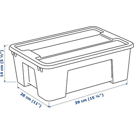 IKEA Samla Saklama Kabı Kutusu Şeffaf 11 LT