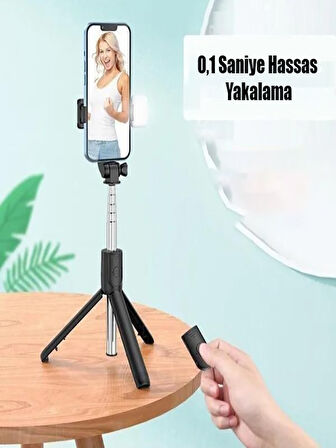 Uzaktan Kumandalı Selfie Çubuğu 70cm Tripod Ios ve Android Uyumlu Siyah