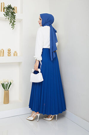 Dabıl krep kumaş Piliseli tesettür Etek