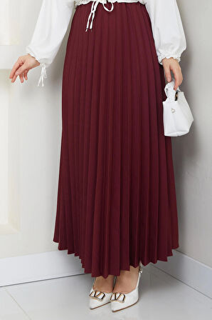 Dabıl krep kumaş Piliseli tesettür Etek