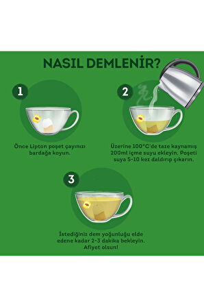 Lipton Yumuşak İçimli Yeşil Çay 6 x 20 li 1 G