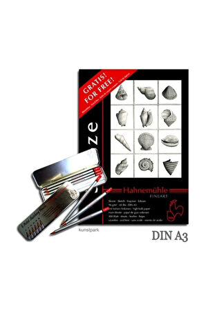 Eskiz Defteri A3 150g 50 Sayfa Kalem Seti Hediyeli Skecth Book