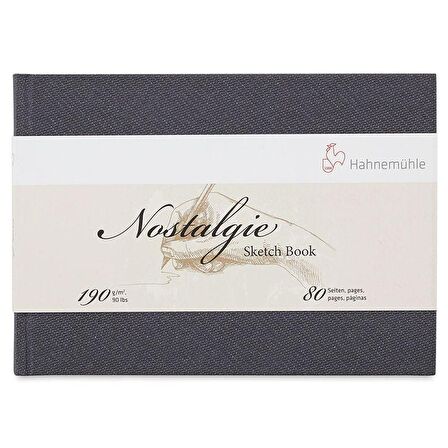 Hahnemühle Nostalgie Çizim Defteri Sert Kapak Yatay 190g 80 Yp A5