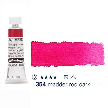 Schmincke Horadam Aquarell Tube 15ml Seri 3 Madder Red Dark 354