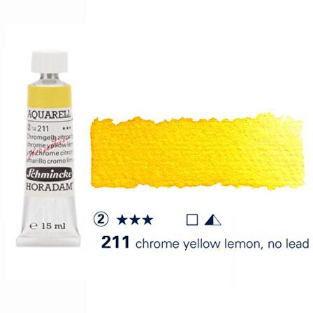 Schmincke Horadam Aquarell Tube 15ml S2 Chrome Yellow Lemon 211