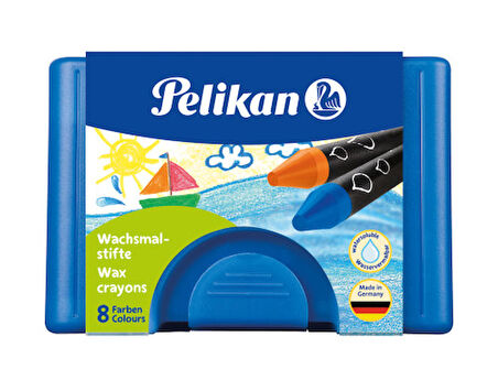 Pelikan Wax Crayons 8'li Sulandırılabilir Mum Boya Plastik Kutulu / 666-8WL