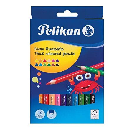 Pelikan Kuru Boya Kalemi Jumbo Üçgen 12 Li 724039