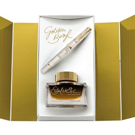 Pelikan M200 Special Edition Golden Beryl Dolma Kalem Mürekkep Set Medium (M)