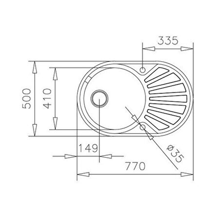 TEKA DR 77 1B 1D Ankastre Paslanmaz Çelik Eviye Tek Göz 40127315