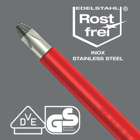 Wera 3160 i VDE Yalıtımlı Düz Tornavida, Paslanmaz, 0.5 x 3 x 80 mm