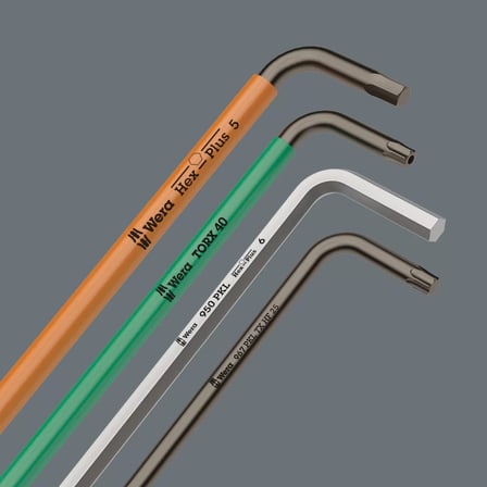 Wera 950 PKLS Allen Anahtar, metrik, Krom Kaplama, 3 x 126 mm