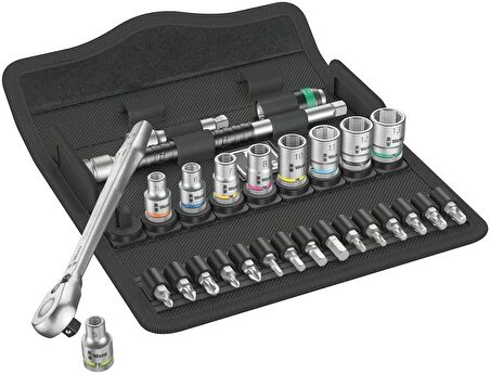 Wera 8100 SA 8 Mafsallı Metal Cırcırlı Zyklop Karma Seti 1/4" 05004018001
