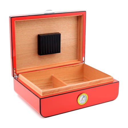Racing Edition Karbon Dizayn Humidor Puro Kutusu Kırmızı 40's