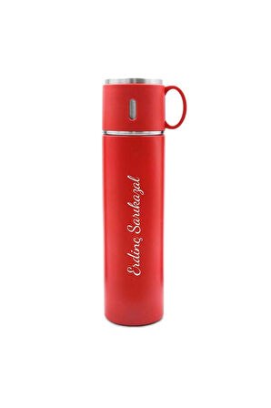 Bardaklı Kırmızı Termos