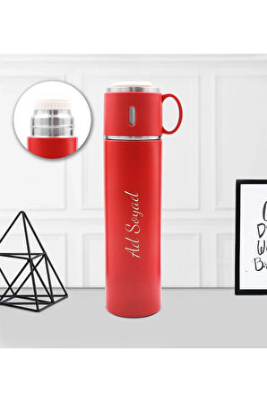 Bardaklı Kırmızı Termos