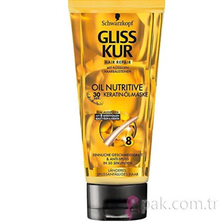 Glıss Saç Maskesi Oil Nutrıtıve Keratin Maske 200 Ml Kolay Kırılan Uzun Saçlar