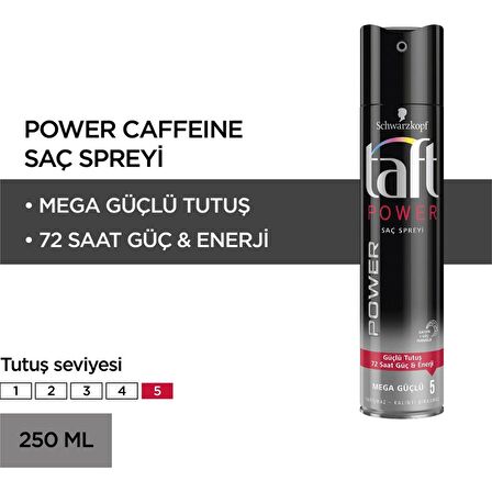 Taft Saç Spreyi Power Kafeinli 5 250 Ml