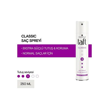 Taft Saç Spreyi 250 ML Classıc Ekstra Güçlü