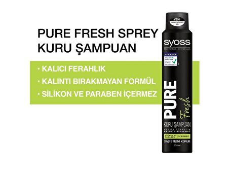 Syoss Pure Fresh Tüm Saçlar İçin Canlandırıcı Kuru Şampuan 200 ml