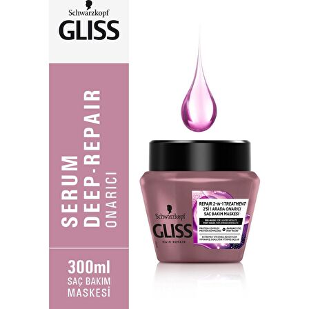 Gliss Serum Deep Repair Yıpranmış Saçlar İçin Saç Bakım Maskesi 300ml