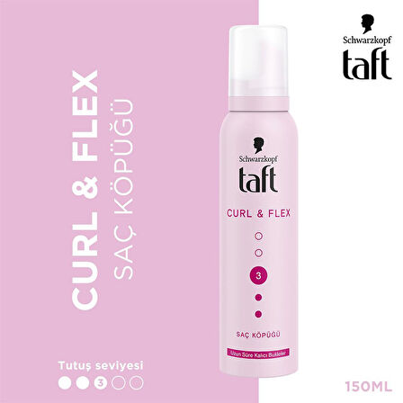 Taft Saç Köpüğü Curl & Flex No: 3 Uzun Süre Kalıcı Bukleler 150 ml