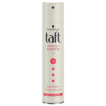 Taft Saç Spreyi 4-Phyto-Keratin Ultra Güçlü 250ml Güçlü Bakımlı