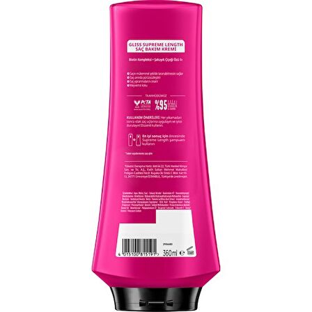 Schwarzkopf Gliss Supreme Length Saç Bakım Kremi 360 ML