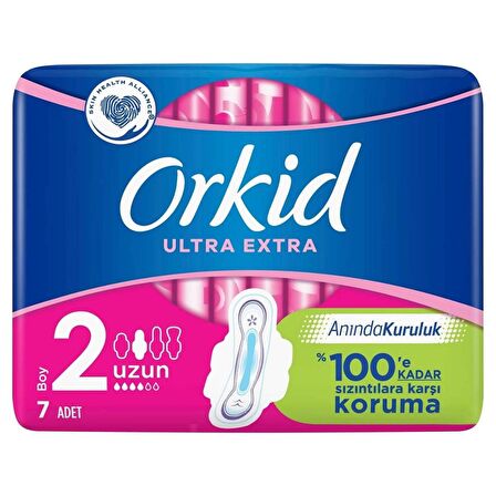 Orkid Ultra Extra Hijyenik Ped Uzun Tekli Paket 7 Ped