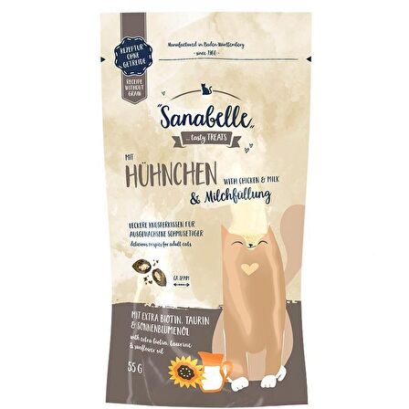 Sanabelle Hunchen Süt - Tavuklu Granül Yetişkin Kedi Ödülü 55 g 