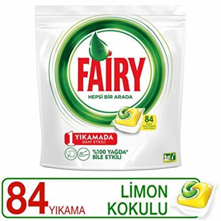 Fairy Hepsi Bir Arada Limon Bulaşık Makinesi Tableti 84'lü