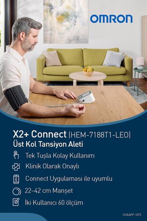 OMRON X2+ Connect Üst Koldan Ölçer Dijital Tansiyon Aleti