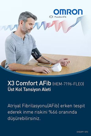 OMRON X3 Comfort AFib Üst Koldan Ölçer Dijital Tansiyon Aleti