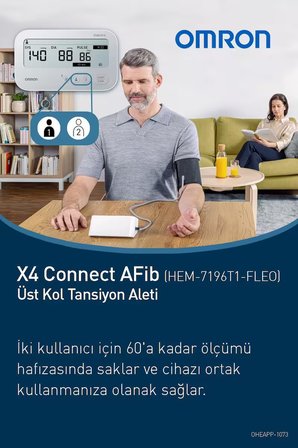 OMRON X4 Connect AFib Üst Koldan Ölçer Dijital Tansiyon Aleti