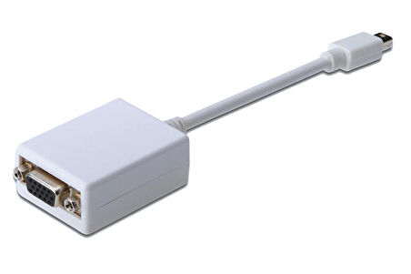 Digitus AK-340407-001-W mini DISPLAY PORT to VGA Erkek-Dişi 0.15Mt DP 1.1a Beyaz Dönüştürücü Adaptör