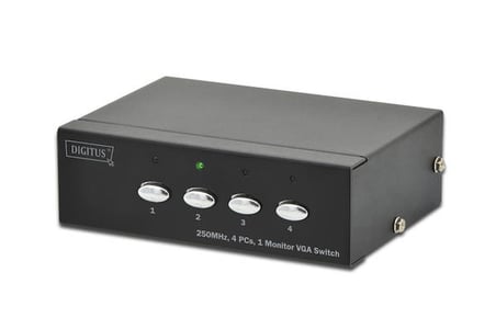 Digitus DS-45100-1 4 Port VGA  1920 X 1080 250Mhz Seçici Splıtter Görüntü Çoklayıcı