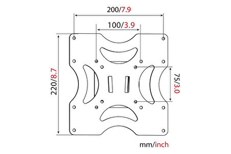TV/monitör duvar tutucusu, 94cm (37") Sabit montaj, 37 kg maks. yük, maks. VESA 200x200