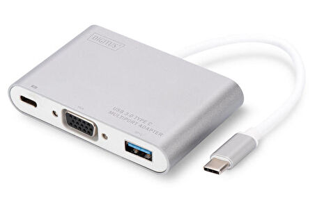Digitus DA-70839 USB 3.0 Type C to VGA 1920x1080 USB Type C (PD) USB 3.0 USB Grafik Dönüştürücü Adaptör