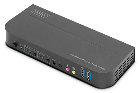 Digitus DS-12850 2 Port Giriş DISPLAY Port to 1 Port DP 1 Port HDMI 4K 60Hz Dual KVM Switch