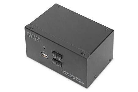 Digitus DS-12860 4 Port Giriş HDMI to 2 Port HDMI 2 Port USB Çıkışlı 4K Dual  KVM Switch