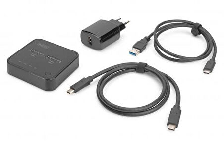 DIGITUS klonlama işlevine sahip çift M.2 NVMe SSD yerleştirme istasyonu, USB-C ™