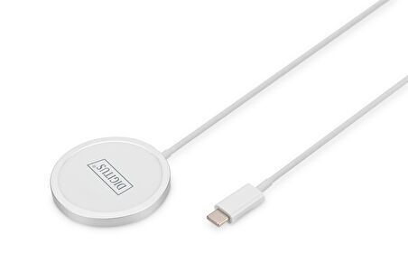 Digitus Kablosuz Şarj Pad/Altlık, Mıknatıslı, 15W, MagSafe uyumlu&lt;br&gt;Digitus Wireless charging pad, magnetic 15W, MagSafe compatible