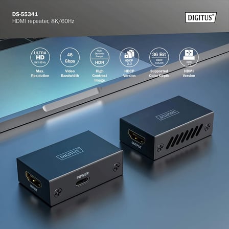 HDMI Repeater, 8K/60Hz 10m 8K/60, 16m 4K/60Hz