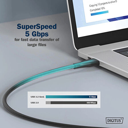 USB silikon bağlantı kablosu, USB-C - USB-C 2m, USB 3.2 Gen1, 5G, 4K, 100W, siyah