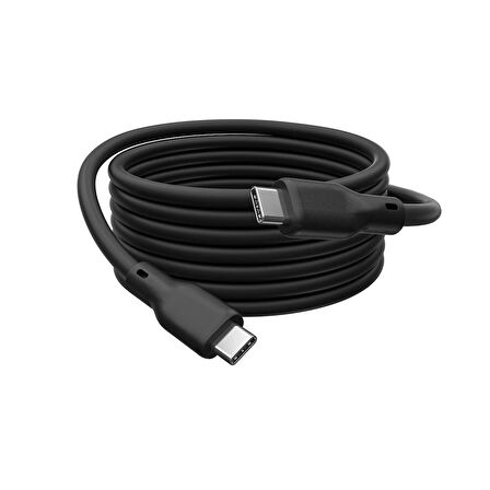 USB silikon bağlantı kablosu, USB-C - USB-C 2m, USB 4.0 Gen2, 20G, 240W, 8K, siyah
